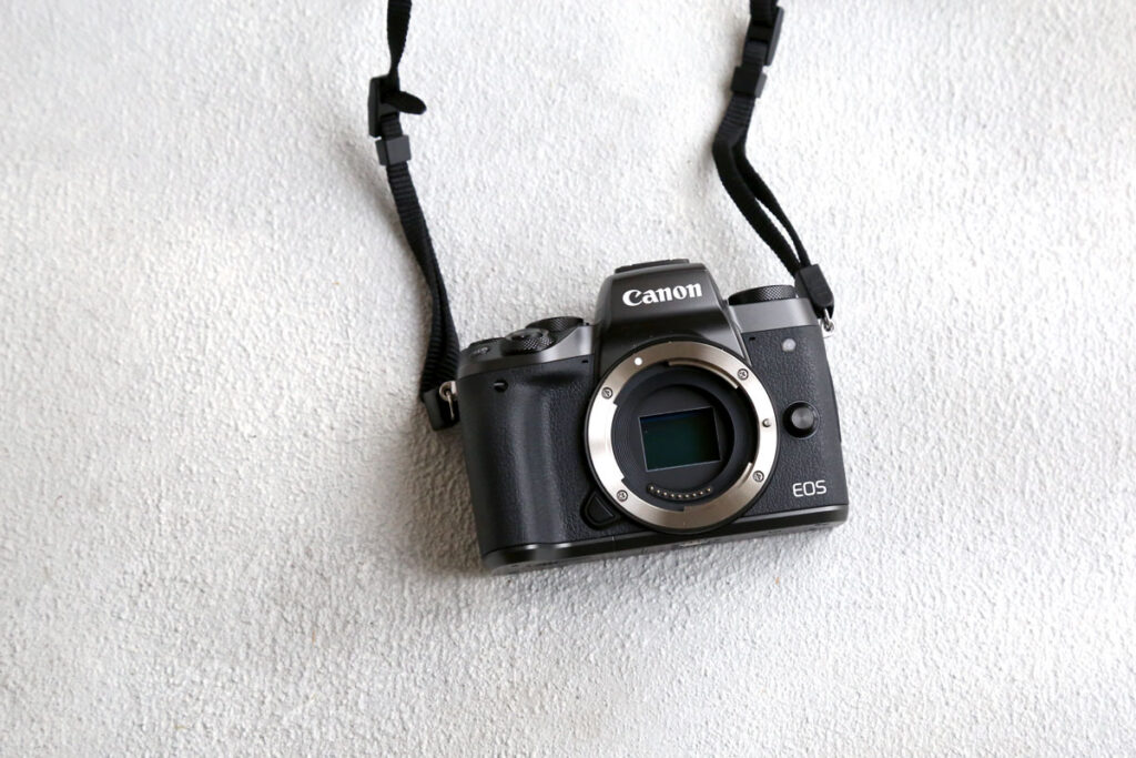 レンズを外したミラーレスのボディ